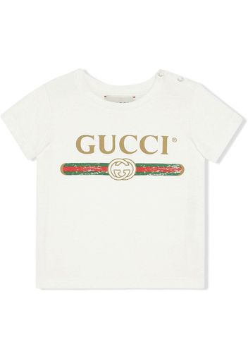 Gucci Kids Baby T-shirt with Gucci logo - White