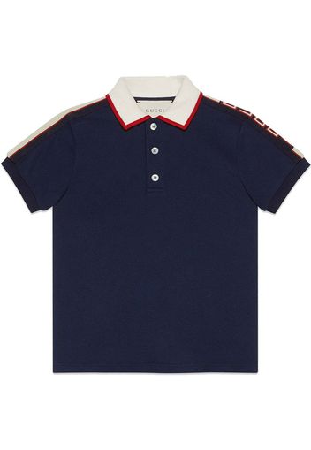 Gucci Kids contrasting collar polo top - Blue