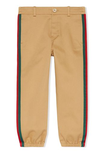 Gucci Kids Web side stripe trousers - Neutrals