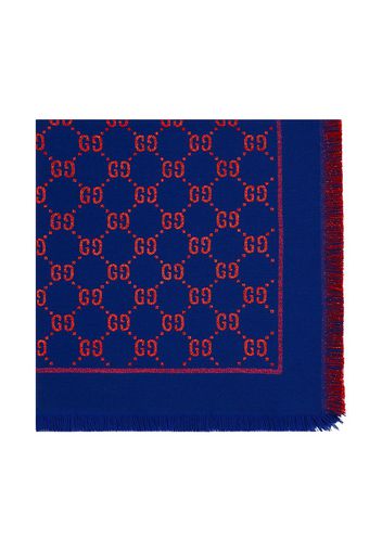 Gucci Kids Shawl with GG motif in lamé - Blue