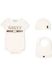 Gucci Kids logo printed babygrow set - White