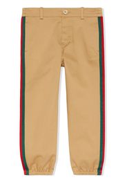 Gucci Kids Web side stripe trousers - Neutrals