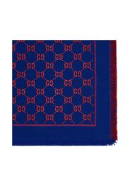 Gucci Kids Shawl with GG motif in lamé - Blue