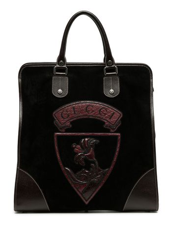 Gucci Pre-Owned coat of arms patch tote - Black