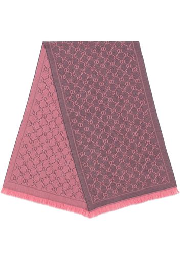 Gucci GG jacquard pattern knit scarf - Pink