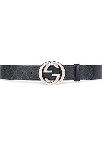 Gucci GG Supreme belt with G buckle - Black