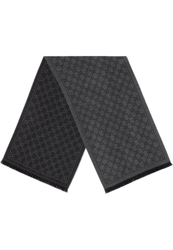 Gucci GG jacquard pattern knit scarf - Grey