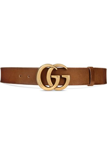 Gucci Leather belt with Double G buckle - Brown