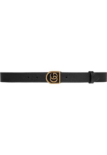 Gucci Leather belt with framed Double G - Black