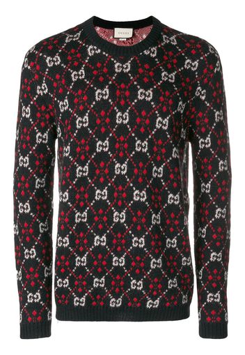 Gucci monogram knit jumper - Black