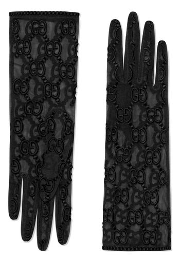 Gucci Tulle gloves with GG motif - Black