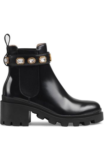 Gucci Leather ankle boot with belt - Black