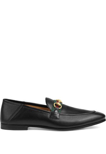 Gucci leather Horsebit loafers with Web - Black