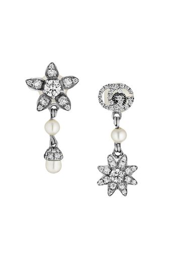 Gucci Flower and Double G earrings with diamonds - 9068