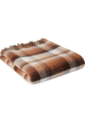 Gucci GG and check throw blanket - Brown