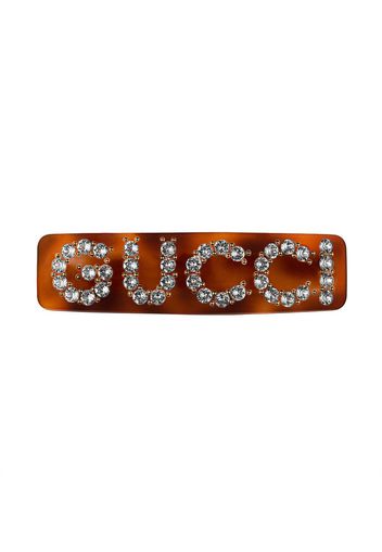 Gucci Crystal Gucci single hair barrette - Brown