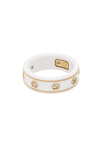 18K yellow gold GG logo ring