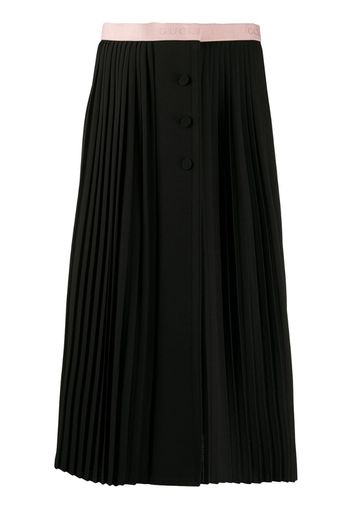 logo waistband pleated skirt