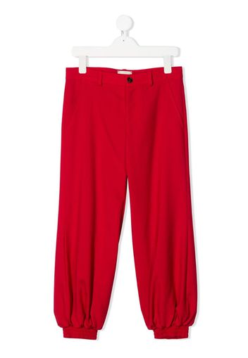 loose-fit wool trousers