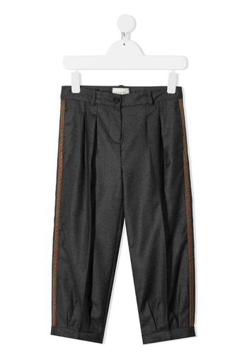 embroidered side-panel trousers