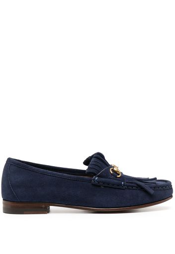 Gucci Horsebit fringe-detail loafers - Blue