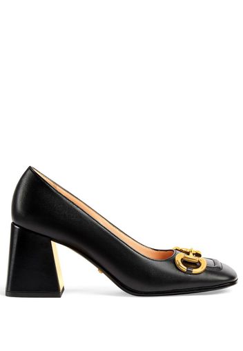 Horsebit mid-heel pumps