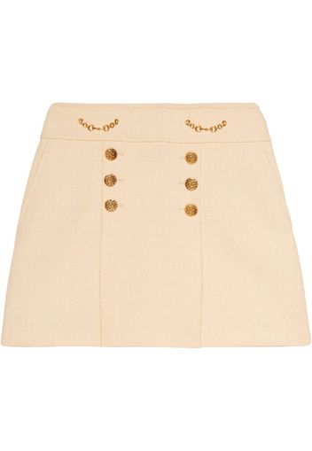 button detail A-line mini skirt