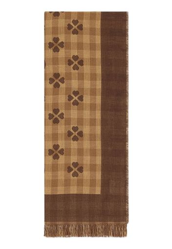 Gucci fringed cotton-jacquard scarf - Brown