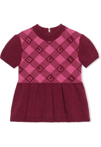 Gucci Kids check-pattern short-sleeve dress - Pink