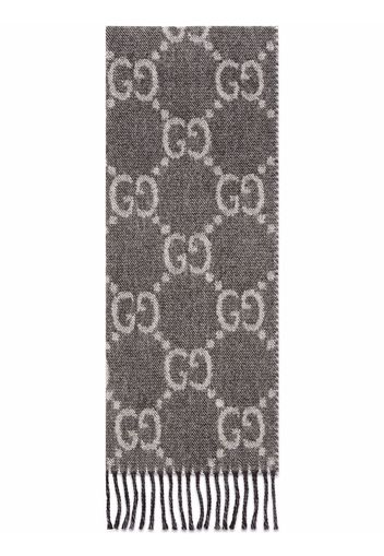 Gucci GG jacquard pattern knit scarf - Grey