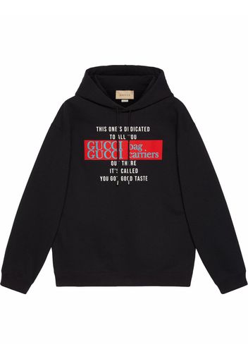 Gucci You Got Good Taste print cotton hoodie - Black