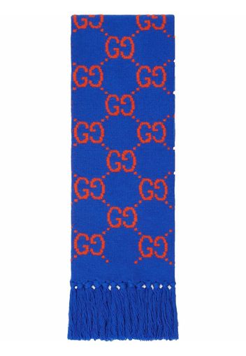 Gucci GG jacquard pattern scarf - Blue