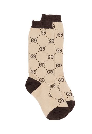 Gucci Kids GG Supreme ankle socks - Brown