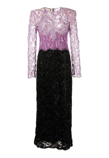 Gucci long-sleeve lace dress - Purple