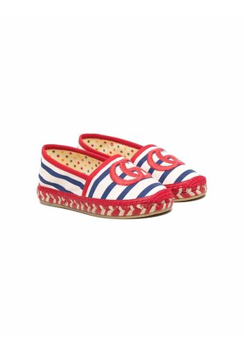 Gucci Kids logo-stripe espadrilles - White