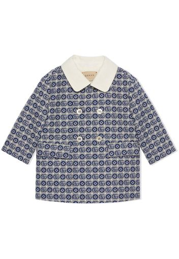 Gucci Kids Double G geometric-print cotton coat - Blue