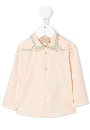 Gucci Kids embroidered cotton shirt - Neutrals