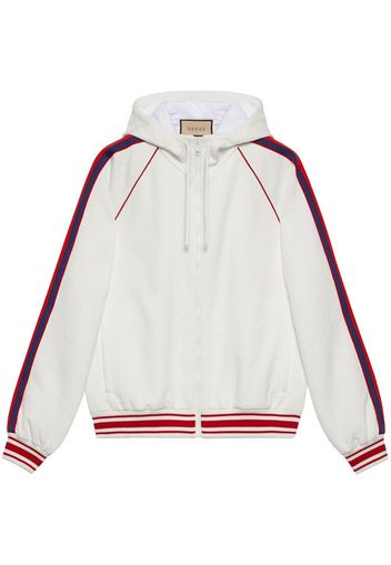 Gucci Web stripe zipped hoodie - White