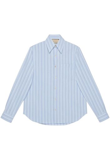 Gucci long-sleeve pinstriped shirt - Blue