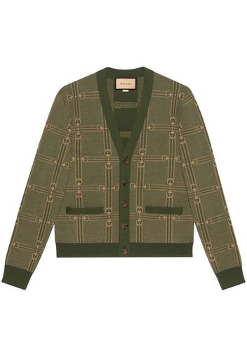 Gucci Horsebit jacquard cardigan - Green