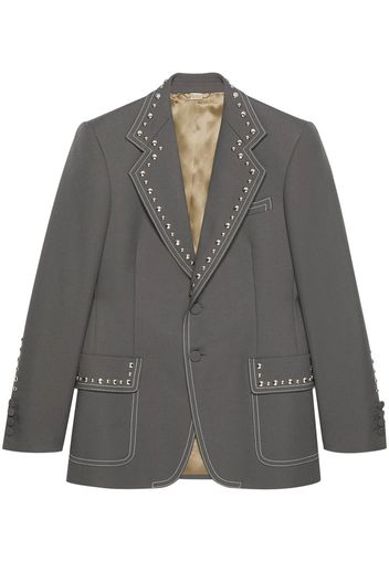 Gucci stud-embellished single-breasted blazer - Grey