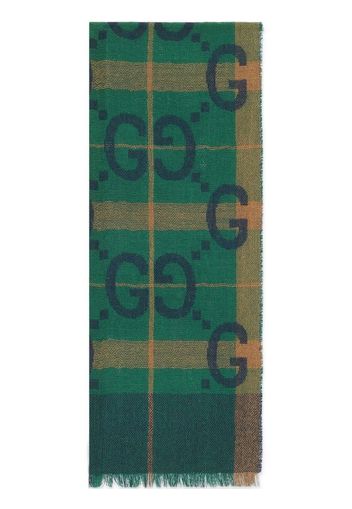 Gucci GG-pattern wool scarf - Green