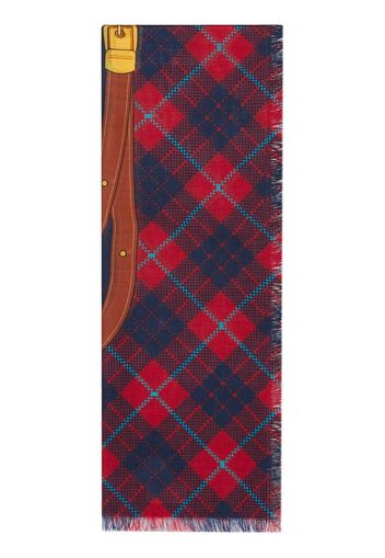 Gucci check-pattern knitted scarf - Red