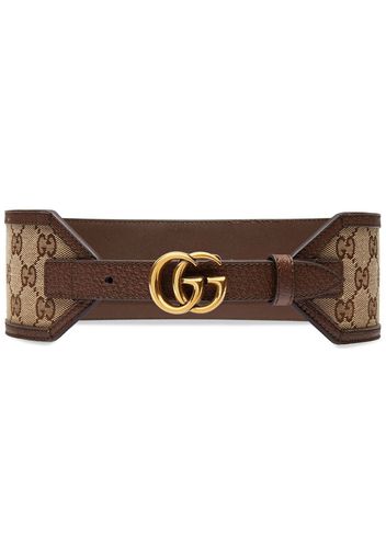 Gucci GG-buckle canvas belt - Brown