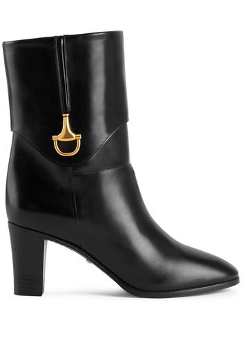 Gucci Half Horsebit leather ankle boots - Black