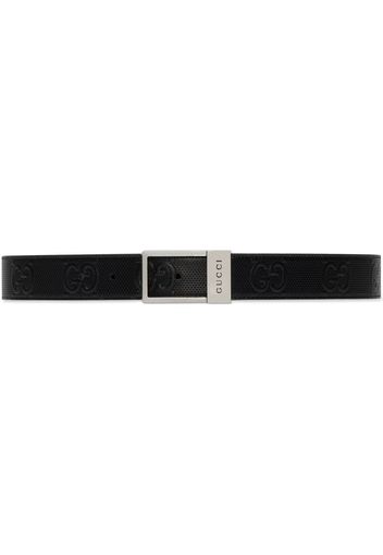 Gucci GG-embossed leather belt - Black