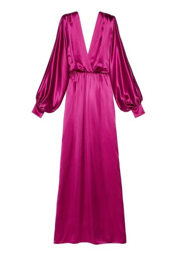 Gucci long-sleeved satin gown - Purple