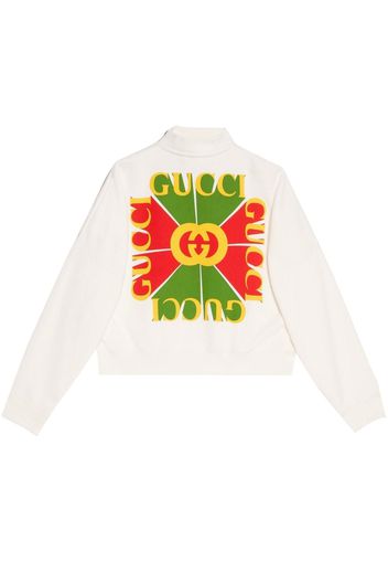 Gucci logo-print high-neck sweatshirt - White