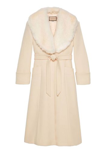 Gucci belted detachable-collar coat - Neutrals