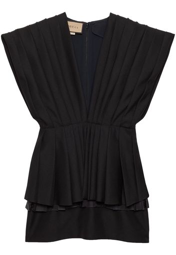 Gucci pleated wool mini dress - Black